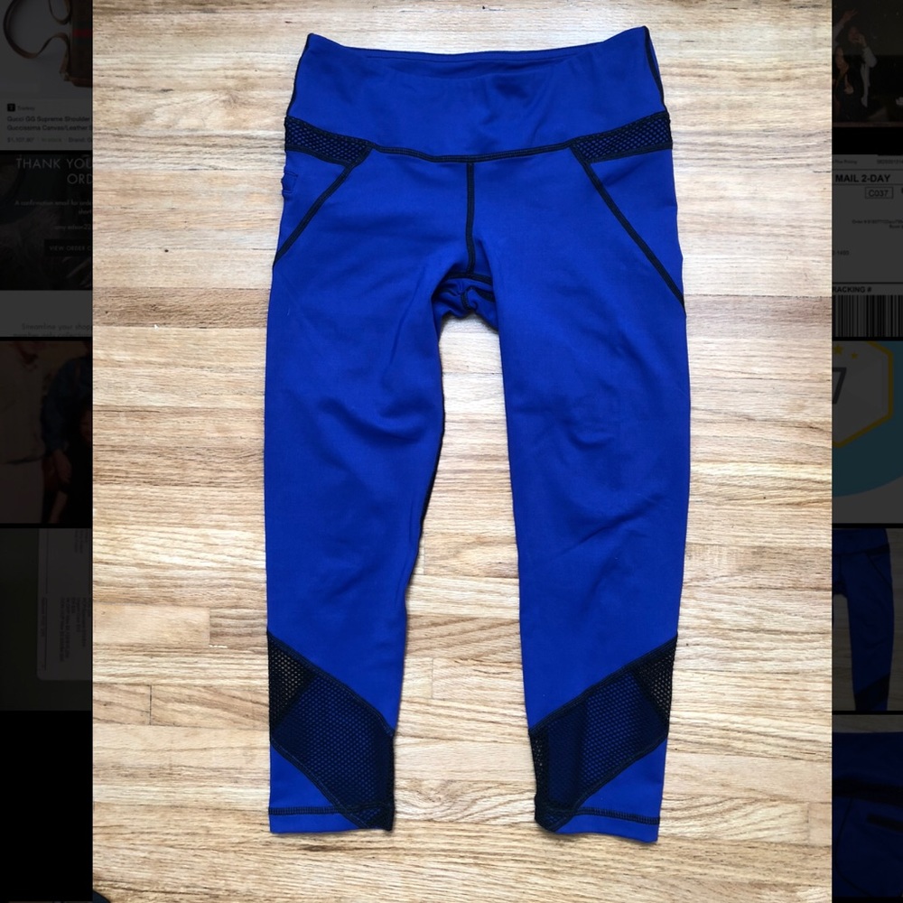 Vimmia Revolve Mesh Blue Indigo Leggings Sz Medium